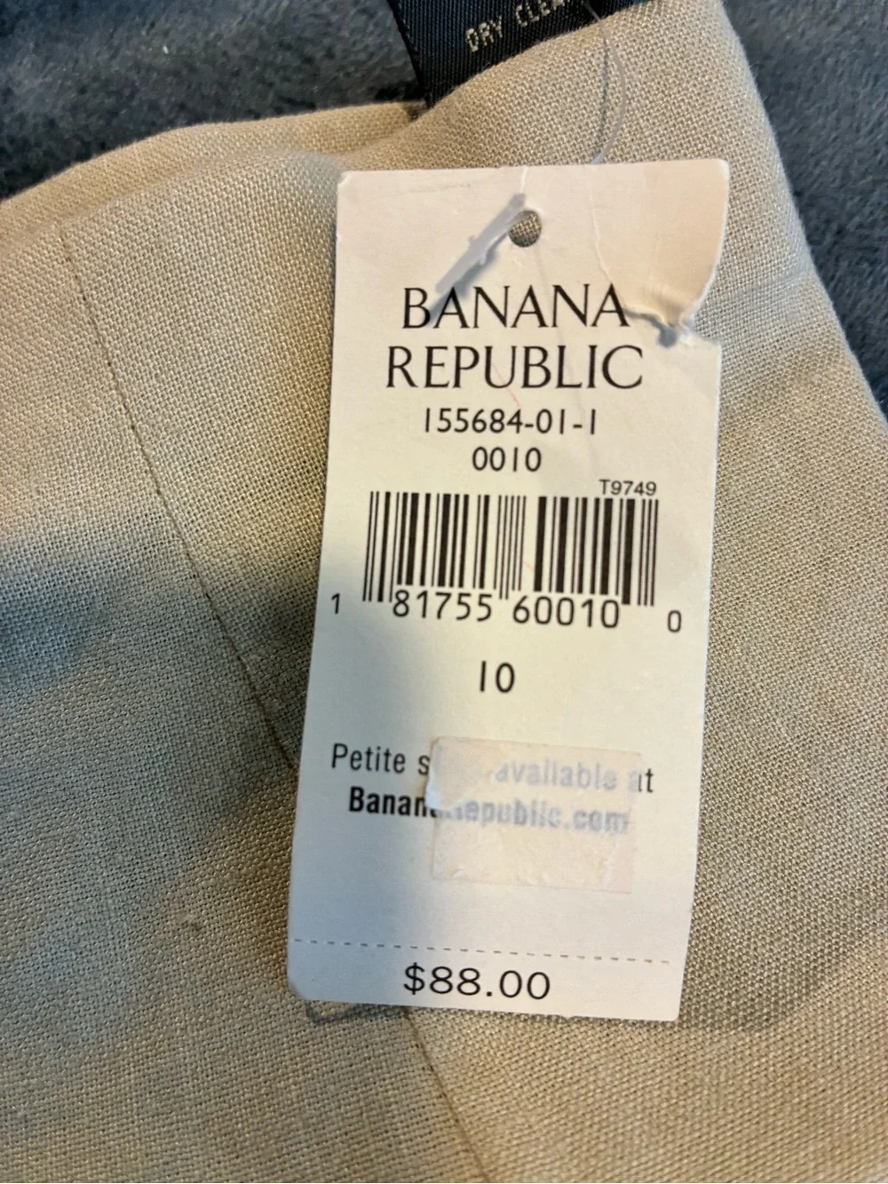 Banana Republic VTG 90s 10 Khaki Linen Blend Stretch Slacks Pants Minimalist